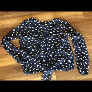 Navy Blue Blouse: Size Small